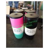 5 insulated mugs **one lid missing** 5 insulated mugs **one lid missing**