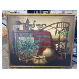 Framed Canvas Painting 47"W 39"H