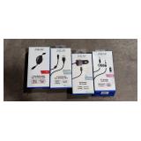 AUXILLARY CABLE & CAR CHARGER & 2 CHARGE CABLES