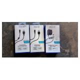 3PK OF PHONE CHARGING ACCESSORIES