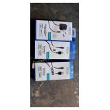 3PK OF PHONE CHARGING ACCESSORIES