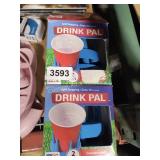4 DRINK PALS COASTERS / GROUND STAKES