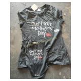 OUR FIRST MOTHERS DAY SHIRT AND ONESIE
