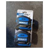 2 25' KOBALT TAPE MEASURES