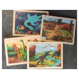 4 DINOSAUR PUZZLES