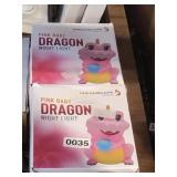 2 PINK BABY DRAGON NIGHT LIGHTS