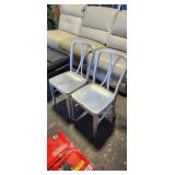 2 METAL DINING CHAIRS