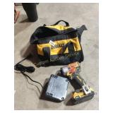 DEWALT BAG DRILL BATTERY AND CHARGER