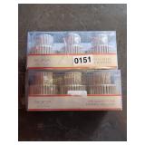 2PK OF 3 GLASS TAPER CANDLE HOLDERS