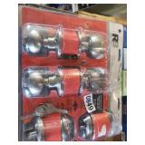 2 DOOR KNOBS AND 2 DEADBOLTS