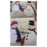 2 SNOWMAN THROW PILLOWS
