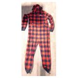 WOMENS MEDIUM FLEECE PLAID JUMPSUIT