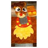 4PC REINDEER TOILET RUGS