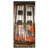 2PK METAL &  GLASS WALL CANDLE HOLDERS