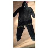 ADULT LARGE BLACK CAT HOODED JUMPSUIT