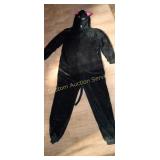 ADULT LARGE BLACK CAT HOODED JUMPSUIT