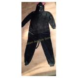 ADULT LARGE BLACK CAT HOODED JUMPSUIT