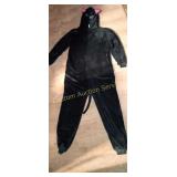 ADULT LARGE BLACK CAT HOODED JUMPSUIT