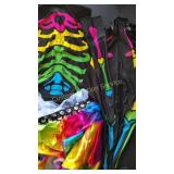 RAINBOW SKELETON COSTUME KIDS SIZE S