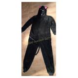ADULT LARGE BLACK CAT HOODED JUMPSUIT