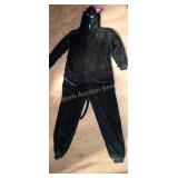 ADULT LARGE BLACK CAT HOODED JUMPSUIT