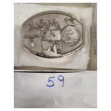 Polished pewter Alabama State buckle