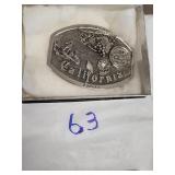 Polished pewter California state buckle