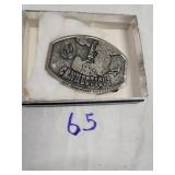 Polished pewter Connecticut state buckle