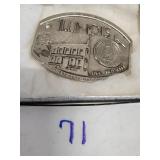 Polished pewter Illinois state buckle