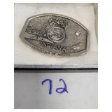 Polished pewter Indiana state buckle