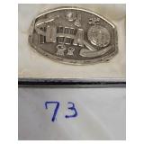 Polished pewter Iowa state buckle