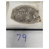 Polished pewter Maryland state buckle