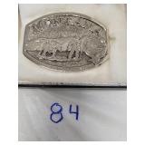 Polished pewter Montana state buckle