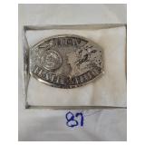 Polished pewter New Hampshire state buckle