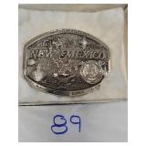 Polished pewter New Mexico state buckle