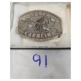 Polished pewter North Carolina state buckle