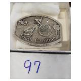 Polished pewter South Carolina state buckle