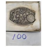 Polished pewter Texas state buckle