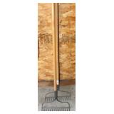 2 steel tine garden rakes