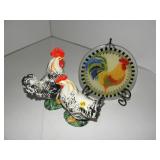 Rooster, Hen, Plate Decor