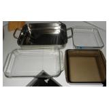 Glass Baking Dishes, Steel Roasting Pan
