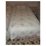 Twin Single Bed Complete w/ Bedding and Pad