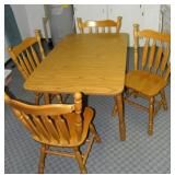 4- Straight Back Chairs (Solid Oak)