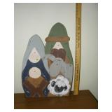 Wood, Joseph, Mary, Baby Jesus Wall Hanging