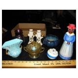 Aunt Jemima, Amber Sugar Bowl, Candle Sticks