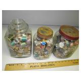 2- Antique Coffee Jars w/ Thread,