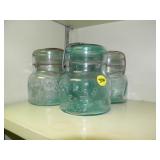 4 Atlas, easy Seal, 5" Jars w/ Glass Lids