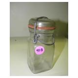 5"h by 2" Sqaure Jar w/ Glass Lid