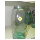 9"h Light Green Boyds Mason Jar #1