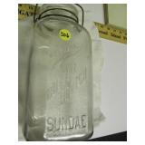 10"h Acme Butterscotch Sundae Jar, No Lid